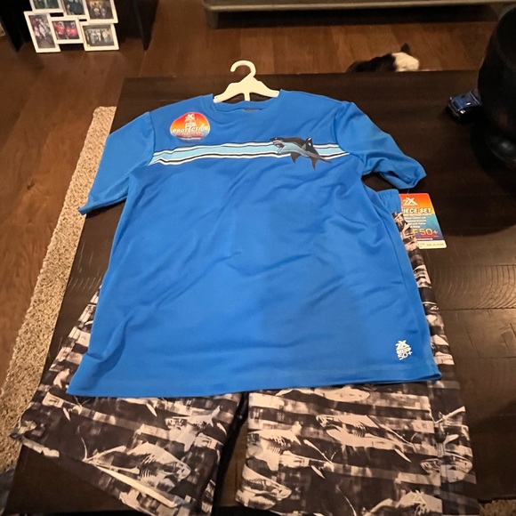 NWT ZeroXposur Boys 8 14/16 18 Swim Rashguard Bathing Suit Set UPF 30+ Trunks - Picture 11 of 11